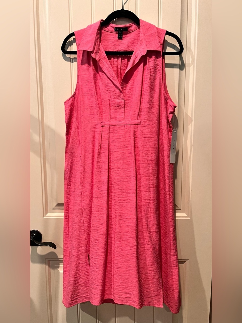 NWT Tribal Medium Sleeveless Collared Shift Dress Pink Summer Staple LW Cruise